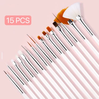 KIT PINCELES PARA UÑAS CITY GIRL 15 PCS MJB6015